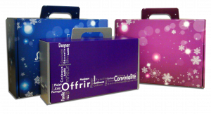 Coffret et valisette en carton sur mesure pour cadeau